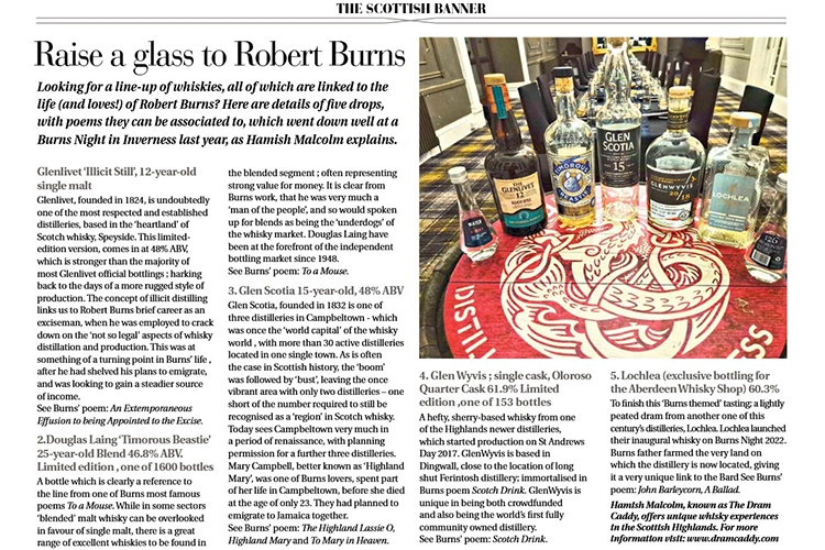 Dram Caddy Featured in The Scottish Banner Magazine